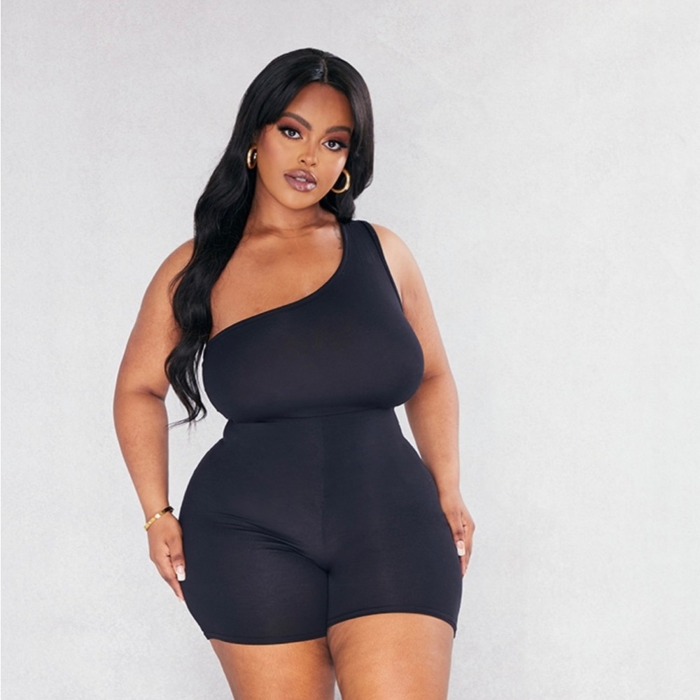 Black One Shoulder Unitard